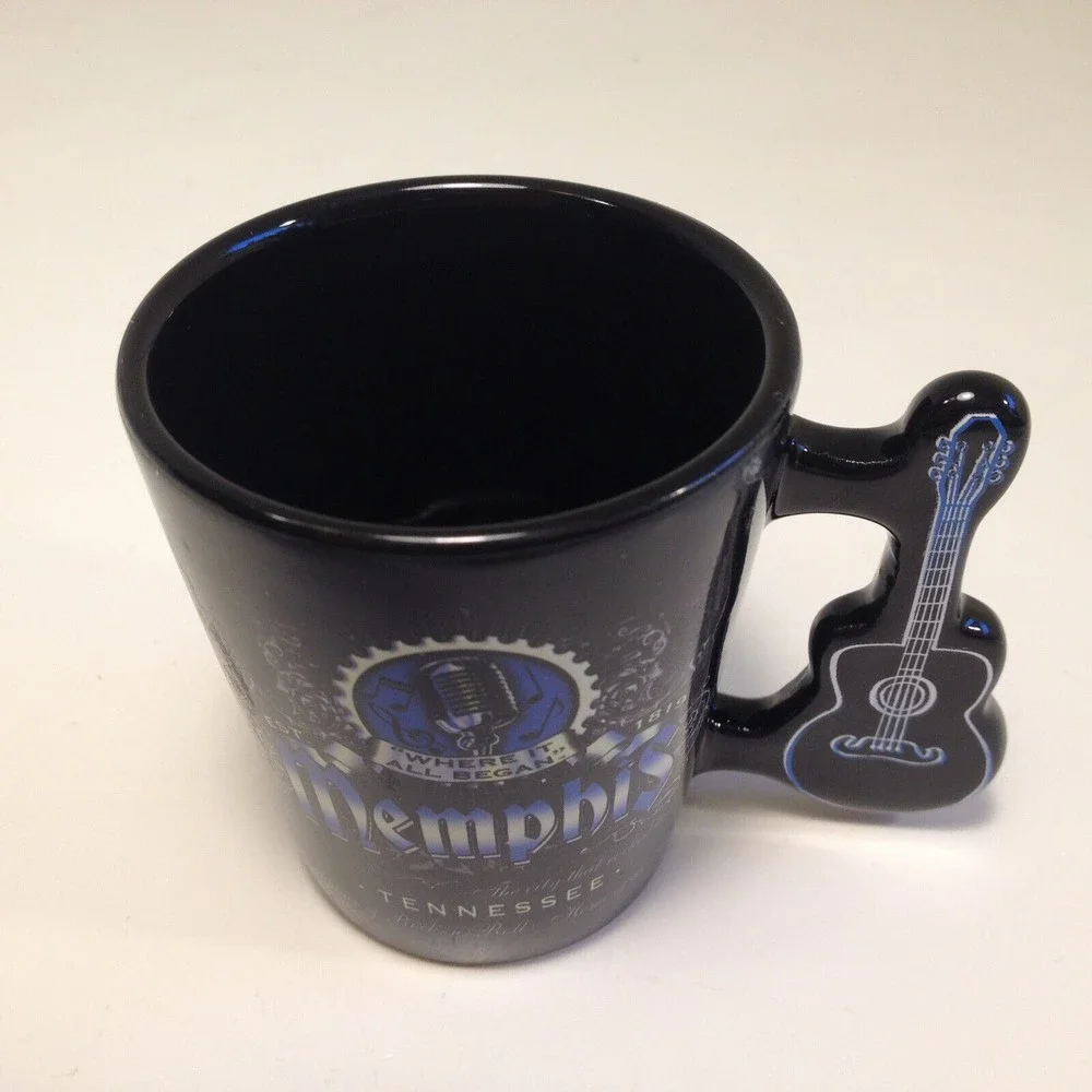 Vintage Souvenir Memphis Tennessee Guitar Handle Shot Glass Whiskey